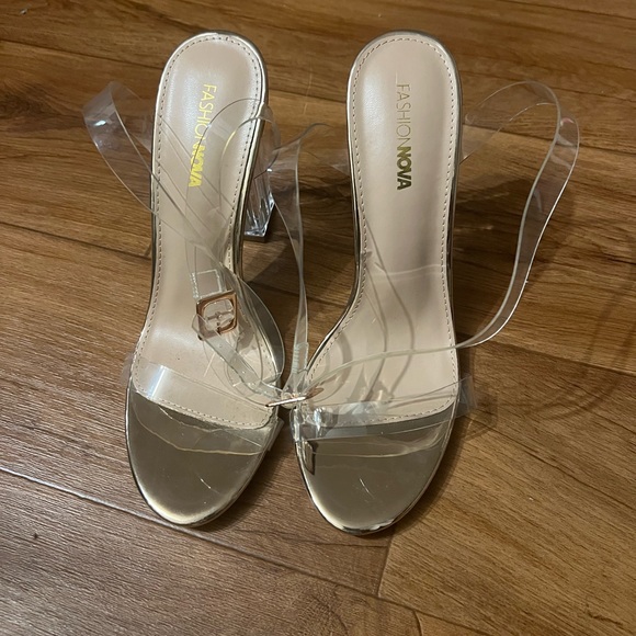 Ladies Clear Strap Heels by Fashion Nova - Picture 1 of 6